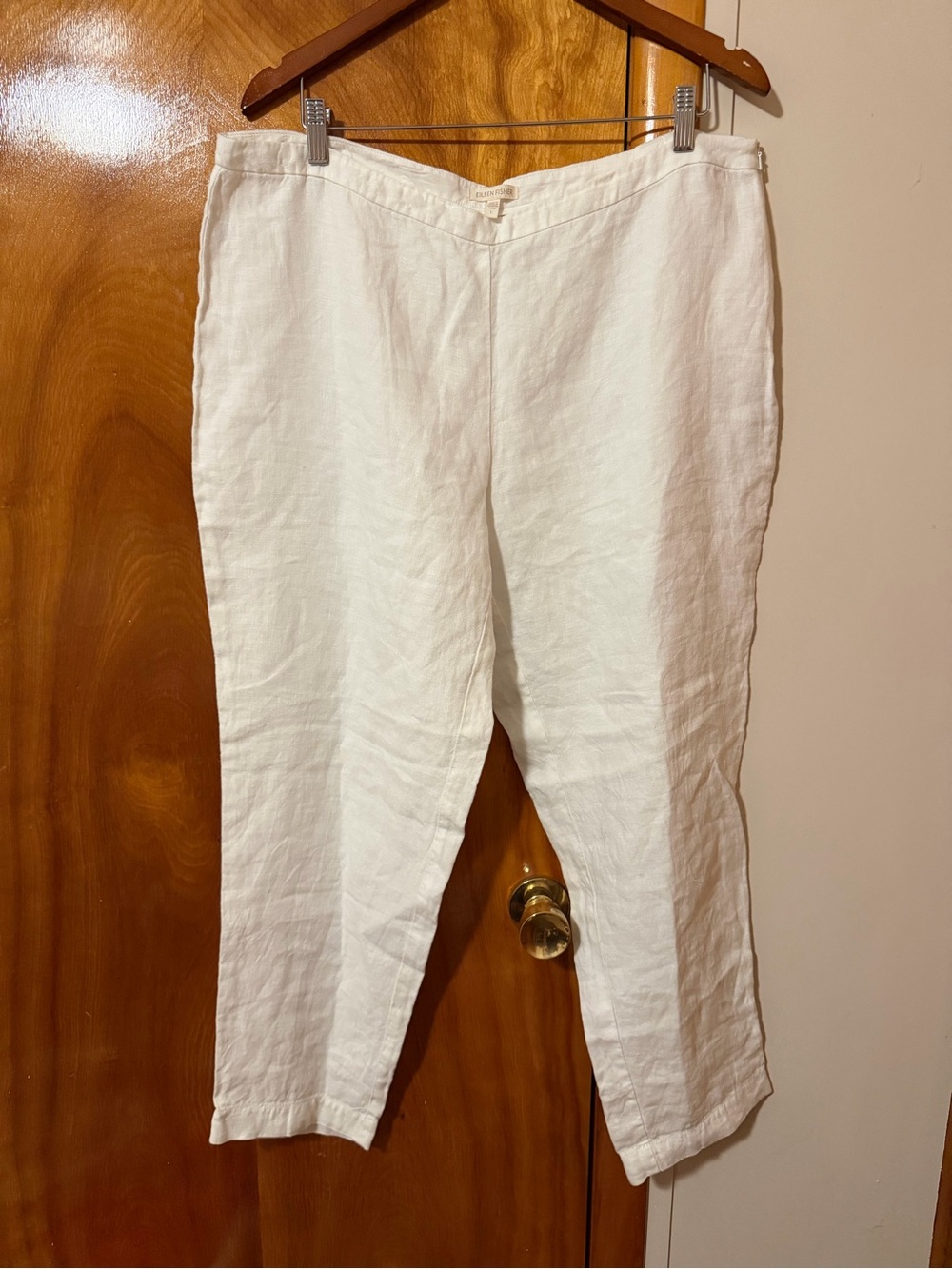 Eileen Fisher White Linen Trousers